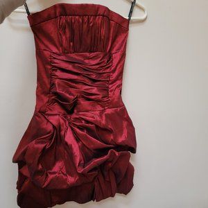 Jessica McClintock red prom bridesmaid bubble dress